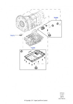 Внешние эл-ты коробки передач (3.0L DOHC GDI SC V6 БЕНЗИНОВЫЙ, 8-ступенч.авто.кор.пер.ZF 8HP70 4WD, 3.0 V6 D Gen2 Twin Turbo, 8-ступенч.авто.кор.пер.ZF 8HP70 4WD)