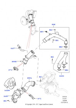 Термостат/корпус и сопут.эл-ты (5,0 л OHC SGDI SC V8 бензин - AJ133, 5.0L P AJ133 DOHC CDA S/C Enhanced, 5.0 бензиновый AJ133 DOHC CDA)