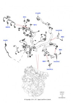 Электропр.на двигат.и перегородке (Двигатель, 2,0 л I4 Mid DOHC AJ200, бензин, Сборочный завод Хэйлвуд, 2,0 л I4 High DOHC AJ200, бензин, Сборочный завод Хэйлвуд)