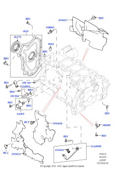 Блок цилиндров и заглушки (2,0 л I4 High DOHC AJ200, бензин, 2,0 л I4 Mid DOHC AJ200, бензин)
