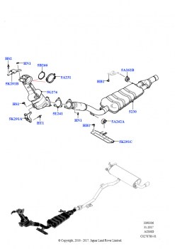 Передняя система выпуска (2,0 л I4 DSL MID DOHC AJ200, Токсичность выхлопа Euro 4, 2.0L I4 DSL HIGH DOHC AJ200, Токсичность выхлопа Euro 4)