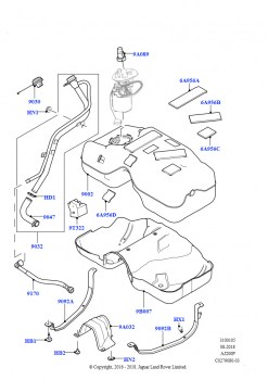 Топл. бак и сопутствующие эле. (2,0 л I4 High DOHC AJ200, бензин, 2,0 л I4 Mid DOHC AJ200, бензин)