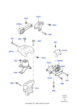 Опора двигателя (2,0 л I4 High DOHC AJ200, бензин, Сборочный завод Хэйлвуд, 2,0 л I4 Mid DOHC AJ200, бензин, Сборочный завод Хэйлвуд)