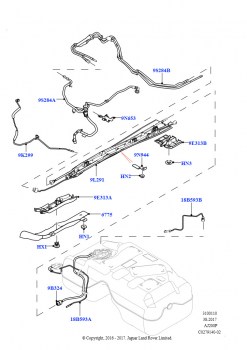 Топливные магистрали (По центру и спереди, 2,0 л I4 High DOHC AJ200, бензин, 2,0 л I4 Mid DOHC AJ200, бензин)