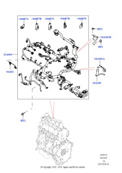 Электропр.на двигат.и перегородке (Двигатель, 2,0 л I4 DSL MID DOHC AJ200, Сборочный завод Хэйлвуд, 2.0L I4 DSL HIGH DOHC AJ200, Сборочный завод Хэйлвуд)