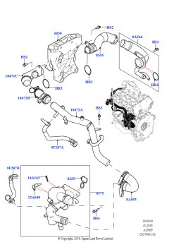 Термостат/корпус и сопут.эл-ты (2,0 л I4 High DOHC AJ200, бензин, 2,0 л I4 Mid DOHC AJ200, бензин)