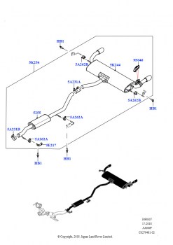 Задняя система выпуска (2,0 л I4 Mid DOHC AJ200, бензин, С 5-местной конфигурацией, Сдвоенн.выпус.труба)