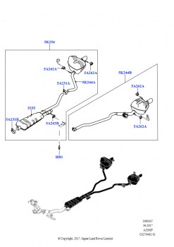 Задняя система выпуска (2,0 л I4 Mid DOHC AJ200, бензин, С 7-местной конфигурацией, С 18