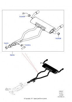 Задняя система выпуска (2.0L I4 DSL HIGH DOHC AJ200, С 5-местной конфигурацией, Сдвоенн.выпус.труба, 2.0L I4 DSL HIGH DOHC AJ200, С 5-местной конфигурацией, Две выхлопные трубы Dyn