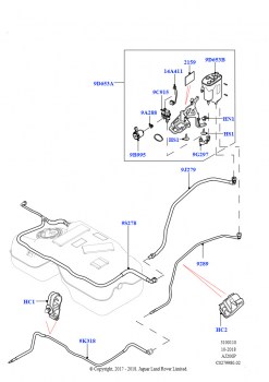 Топливные магистрали (Задний, 2,0 л I4 Mid DOHC AJ200, бензин, (+)