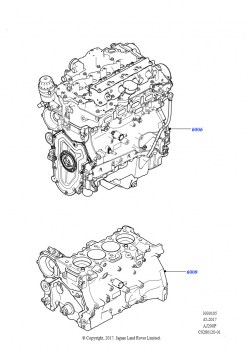 Сервисн.двиг.и неукомпл.блок цил. (Сборка на заводе в г. Солихалл, 2.0L AJ200P Hi PHEV, 2,0 л I4 High DOHC AJ200, бензин)