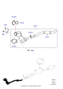Передняя система выпуска (2.0L AJ200P Hi PHEV, Требования SULEV, 2.0L AJ200P Hi PHEV, Код выхлопа для Японии - DBA)