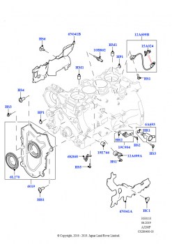 Блок цилиндров и заглушки (2.0L AJ200P Hi PHEV)