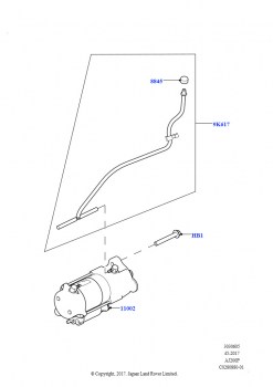 Стартер (Сборка на заводе в г. Солихалл, 2,0 л I4 High DOHC AJ200, бензин)