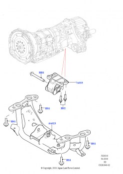 Опора коробки передач (Сборка на заводе в г. Солихалл, 2,0 л I4 High DOHC AJ200, бензин)