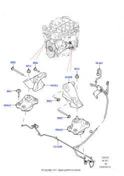 Опора двигателя (2,0 л I4 High DOHC AJ200, бензин)