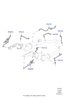 Датчики и модули системы выпуска (5.0L P AJ133 DOHC CDA S/C Enhanced, Токсичность выхлопа бензина 6-Пекин, 5.0 бензиновый AJ133 DOHC CDA, Токсичность выхлопа бензина 6-Пекин, 5.0 б