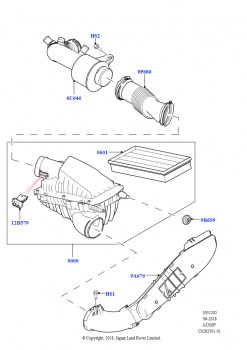 Воздушный фильтр (Сборка на заводе в г. Солихалл, 2,0 л I4 High DOHC AJ200, бензин)