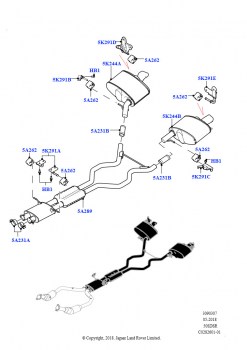 Задняя система выпуска (5.0 бензиновый AJ133 DOHC CDA)