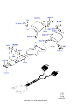 Задняя система выпуска (5.0 бензиновый AJ133 DOHC CDA)