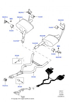 Задняя система выпуска (4.4L DOHC DITC V8 Diesel)