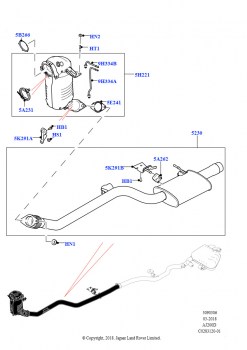 Передняя система выпуска (Сборка на заводе в г. Солихалл, 2.0L I4 DSL HIGH DOHC AJ200, Стандарт токсичн.выхл.Proconve L6, 2.0L I4 DSL HIGH DOHC AJ200, Этап V плюс DPF)