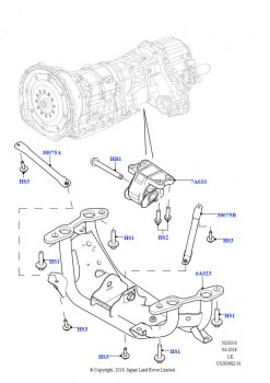 Опора коробки передач (3.0 V6 D Low MT ROW, 3.0 V6 D Gen2 Mono Turbo, 3.0 V6 D Gen2 Twin Turbo)