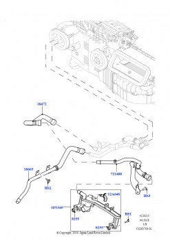 Шланги отопителя (Передний, 5.0 бензиновый AJ133 DOHC CDA, Без дополнит.насосов охл.жидкости, 5.0L P AJ133 DOHC CDA S/C Enhanced, Без дополнит.насосов охл.жидкости)