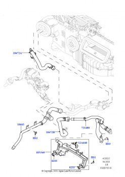 Шланги отопителя (Передний, 5.0L P AJ133 DOHC CDA S/C Enhanced, Доп.электр.насос охлаждающ.жидкости, С отопителем, работающим на топливе, Стояночный отопитель с дист.упр., 5.0 бенз