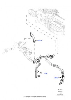 Шланги отопителя (Передний, 2.0L I4 DSL HIGH DOHC AJ200, С отопителем, работающим на топливе, Передн./задн.кондиционер выс.серии, Стояночный отопитель с дист.упр.)