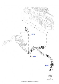 Шланги отопителя (Передний, 2.0L I4 DSL HIGH DOHC AJ200, С отопителем, работающим на топливе, С сист.кондиц.возд.-передн./задн., Стояночный отопитель с дист.упр., 2.0L I4 DSL HIGH 