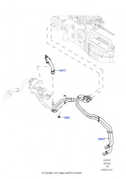 Шланги отопителя (Передний, 2.0L I4 DSL HIGH DOHC AJ200, С отопителем, работающим на топливе, С сист.кондиц.возд.-передн./задн., Без парковочного отопителя, 2.0L I4 DSL HIGH DOHC A