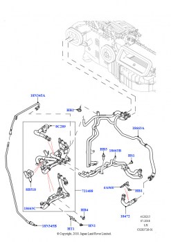 Шланги отопителя (Передний, 2,0 л I4 High DOHC AJ200, бензин, С подогревателем свежего воздуха, Передн./задн.кондиционер выс.серии, 2,0 л I4 High DOHC AJ200, бензин, С отопителем P