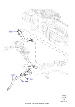 Шланги отопителя (Передний, Дизельный 3,0 V6, Стояночный отопитель с дист.упр.)