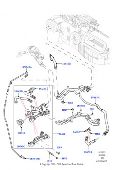 Шланги отопителя (Передний, 2,0 л I4 High DOHC AJ200, бензин, С отопителем, работающим на топливе, С передн.комфорт. конд.возд.(IHKA), 2,0 л I4 High DOHC AJ200, бензин, С отопителе