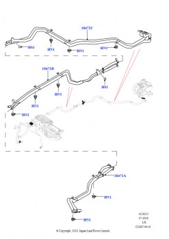 Шланги отопителя (Задний, 2.0L I4 DSL HIGH DOHC AJ200, Передн./задн.кондиционер выс.серии, 2,0 л I4 High DOHC AJ200, бензин, Передн./задн.гибрид.кондиц.выс.сер., 2,0 л I4 High DOHC