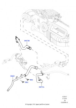 Шланги отопителя (Сборка на заводе в г. Солихалл, 3.0 V6 D Gen2 Mono Turbo, С отопителем, работающим на топливе, Без парковочного отопителя, 3.0 V6 D Low MT ROW, С отопителем, рабо