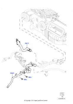 Шланги отопителя (Сборка на заводе в г. Солихалл, 3.0 V6 D Gen2 Mono Turbo, С отопителем, работающим на топливе, Стояночный отопитель с дист.упр., 3.0 V6 D Low MT ROW, С отопителем