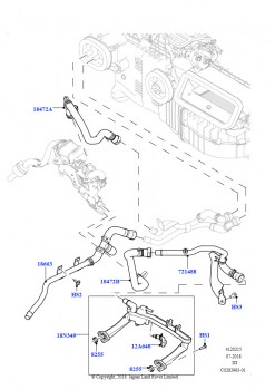 Шланги отопителя (Сборка на заводе в г. Солихалл, 3.0L DOHC GDI SC V6 БЕНЗИНОВЫЙ, Подогр.топл.с парк.отопителем и д/у, 3.0L DOHC GDI SC V6 БЕНЗИНОВЫЙ, Топл.отопит.с функц. стоян.от