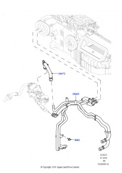 Шланги отопителя (Сборка на заводе в г. Солихалл, 2,0 л I4 DSL MID DOHC AJ200, С отопителем, работающим на топливе, Передн./задн.кондиционер выс.серии, Без парковочного отопителя, 