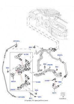 Шланги отопителя (Сборка на заводе в г. Солихалл, 2,0 л I4 High DOHC AJ200, бензин, С отопителем PTC, Передн./задн.кондиционер выс.серии, 2,0 л I4 High DOHC AJ200, бензин, С подогр