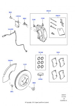 Диски и суппорты передних тормозов (3.0L DOHC GDI SC V6 БЕНЗИНОВЫЙ, Мощность двигателя 380 л.с./450 Нм)