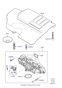 Впускной коллектор (2,0 л I4 High DOHC AJ200, бензин, Изготовитель - Changsu (Китай), 2,0 л I4 Mid DOHC AJ200, бензин, Изготовитель - Changsu (Китай))