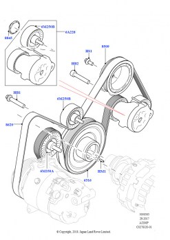 Шкивы и приводные ремни (2,0 л I4 Mid DOHC AJ200, бензин, Страна изготовления — Бразилия, 2.0L I4 Mid AJ200 Petrol E100, Страна изготовления — Бразилия)