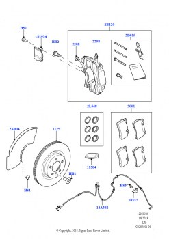Диски и суппорты передних тормозов (Передний диск и суппорт, размер 19, Размер диска и суппорта — передн. 19/задн. 19)