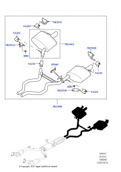 Задняя система выпуска (3.0L DOHC GDI SC V6 БЕНЗИНОВЫЙ)