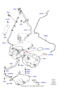 Топл. бак и сопутствующие эле. (3.0L DOHC GDI SC V6 БЕНЗИНОВЫЙ, Топливный бак — бензиновый, без датчиков утечки, 3.0L DOHC GDI SC V6 БЕНЗИНОВЫЙ, Бенз.бак без контр.утечек,СтндтФлтр