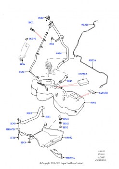 Топл. бак и сопутствующие эле. (2,0 л I4 Mid DOHC AJ200, бензин, Топливный бак — бензиновый, без датчиков утечки, 2,0 л I4 High DOHC AJ200, бензин, Топливный бак — бензиновый, без 