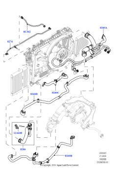 Трубопр.и шланги сист.охлажд. (5.0L P AJ133 DOHC CDA S/C Enhanced, Без активного подогрева коробки передач, 5.0 бензиновый AJ133 DOHC CDA, Без активного подогрева коробки передач)