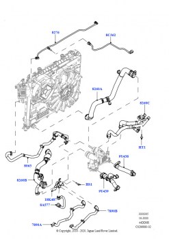 Трубопр.и шланги сист.охлажд. (4.4L DOHC DITC V8 Diesel, Активное предупреждение КПП)